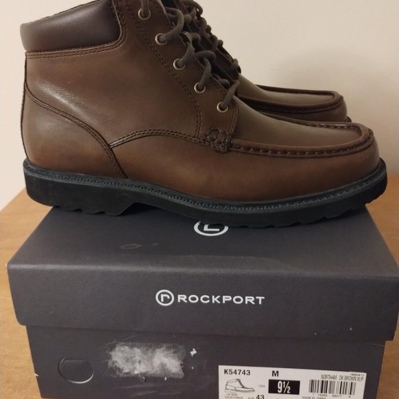 Rockport - Moc Toe Leather Boots - Size 9.5 Men - Picture 1 of 12
